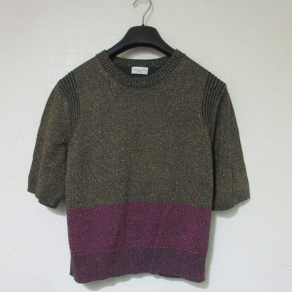 Dries van Noten vintage metallic short-sleeve sweater